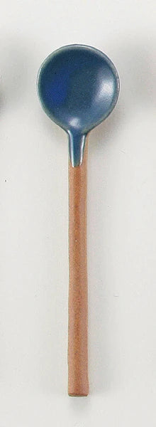 Mini Ceramic Spoon | Blue Glaze