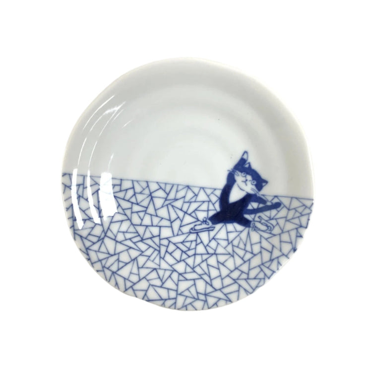 Mitsui Pottery |  Small Cat Plate | Ice Breaking