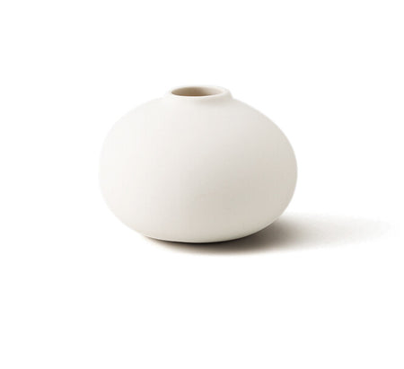 Ceramic Matte Vase | Round | White