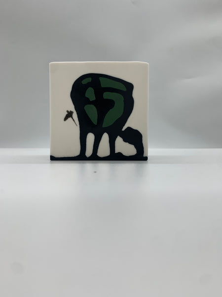 Linda Marr | Square Box Large | Dark Green/Black