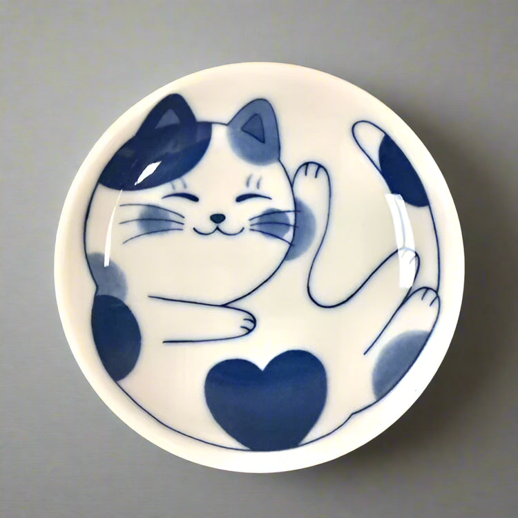 Mino Ware Cat Plate 10cm | Nyan Miche