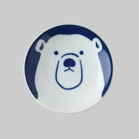 Mamesara Mino Ware | Small Plate | Polar Bear
