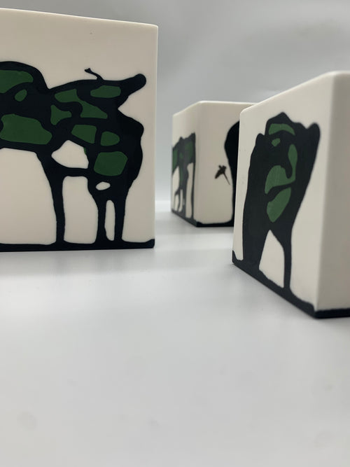 Linda Marr | Square Box Large | Dark Green/Black