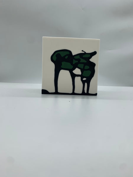 Linda Marr | Square Box Medium | Dark Green/Black