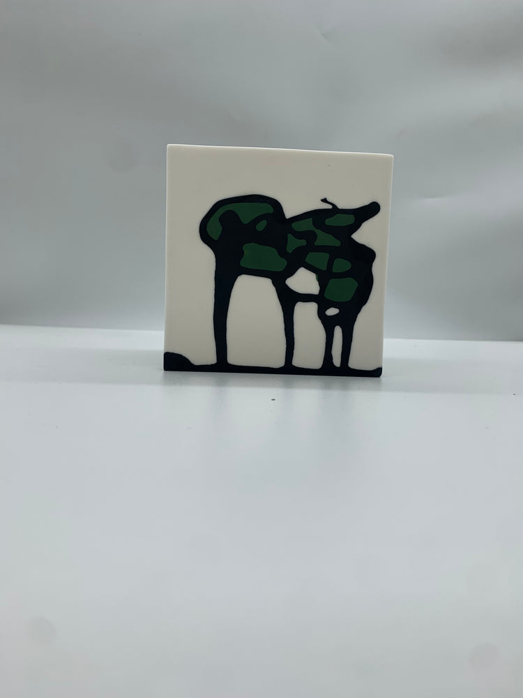 Linda Marr | Square Box Medium | Dark Green/Black