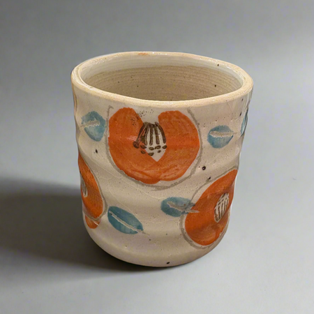Large Japanese Teacup | Red Flowers