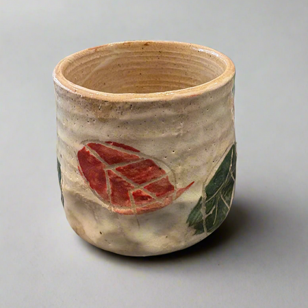 Japanese Earthenware Teacup | Leaves