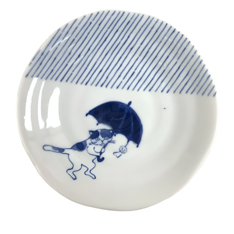 Mitsui Pottery Cat Plate | Jukusa