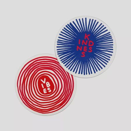 Kindness & Vibes Sticker Pack (2 pcs) by David Shrigley