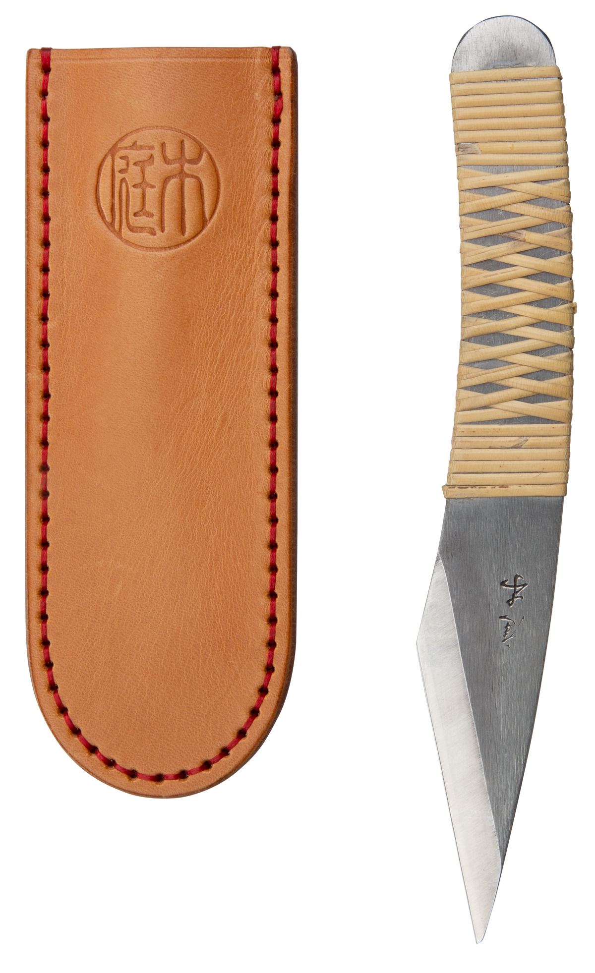 Niwaki | Rattan Kiridashi Knife + Leather Sheath